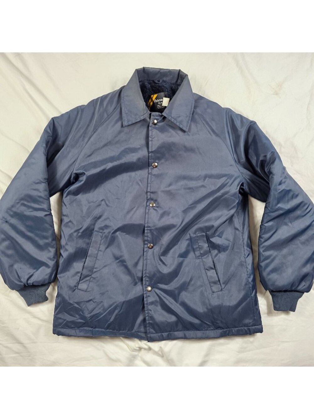 Vintage Sears Outerwear Mens Size Medium Coach Jacket Blue Fleece Lined Winter